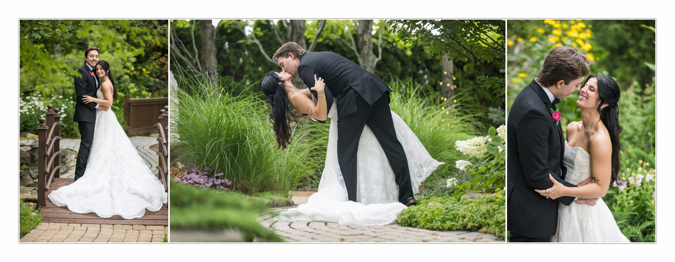 Romantic garden wedding portraits