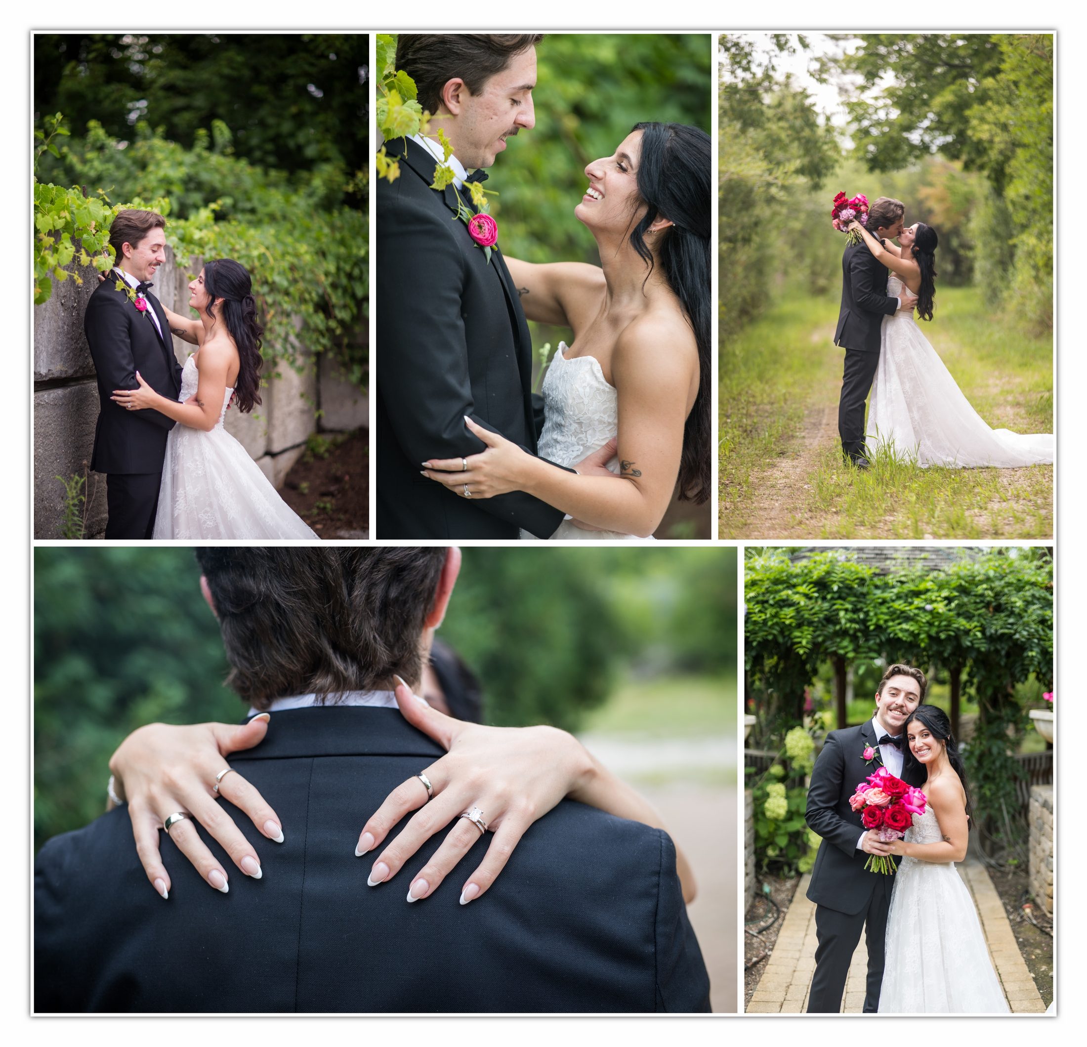 Wedding portraits among the greenery