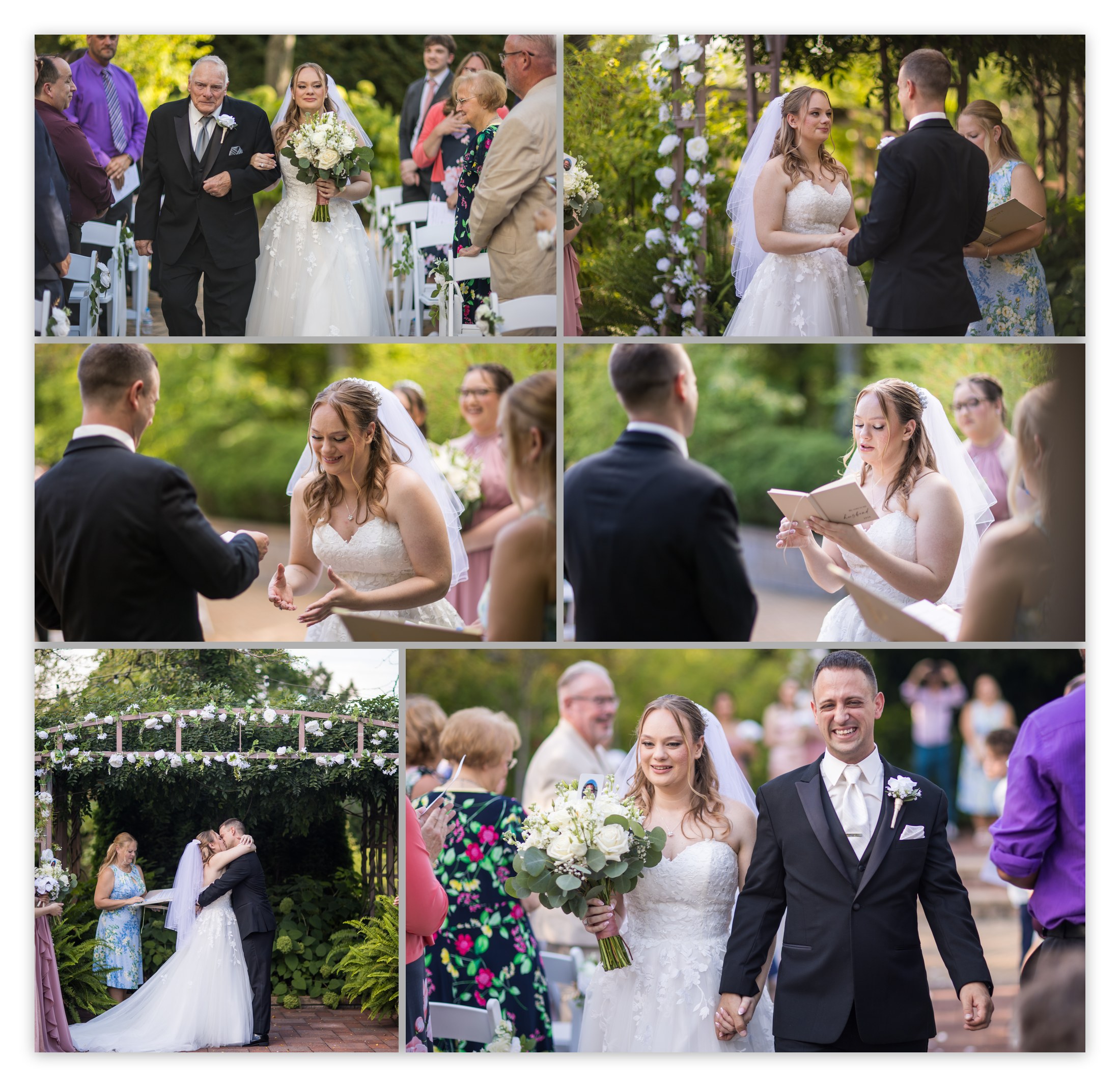 Paige and TJ's garden ceremony at Gardens of Woodstock