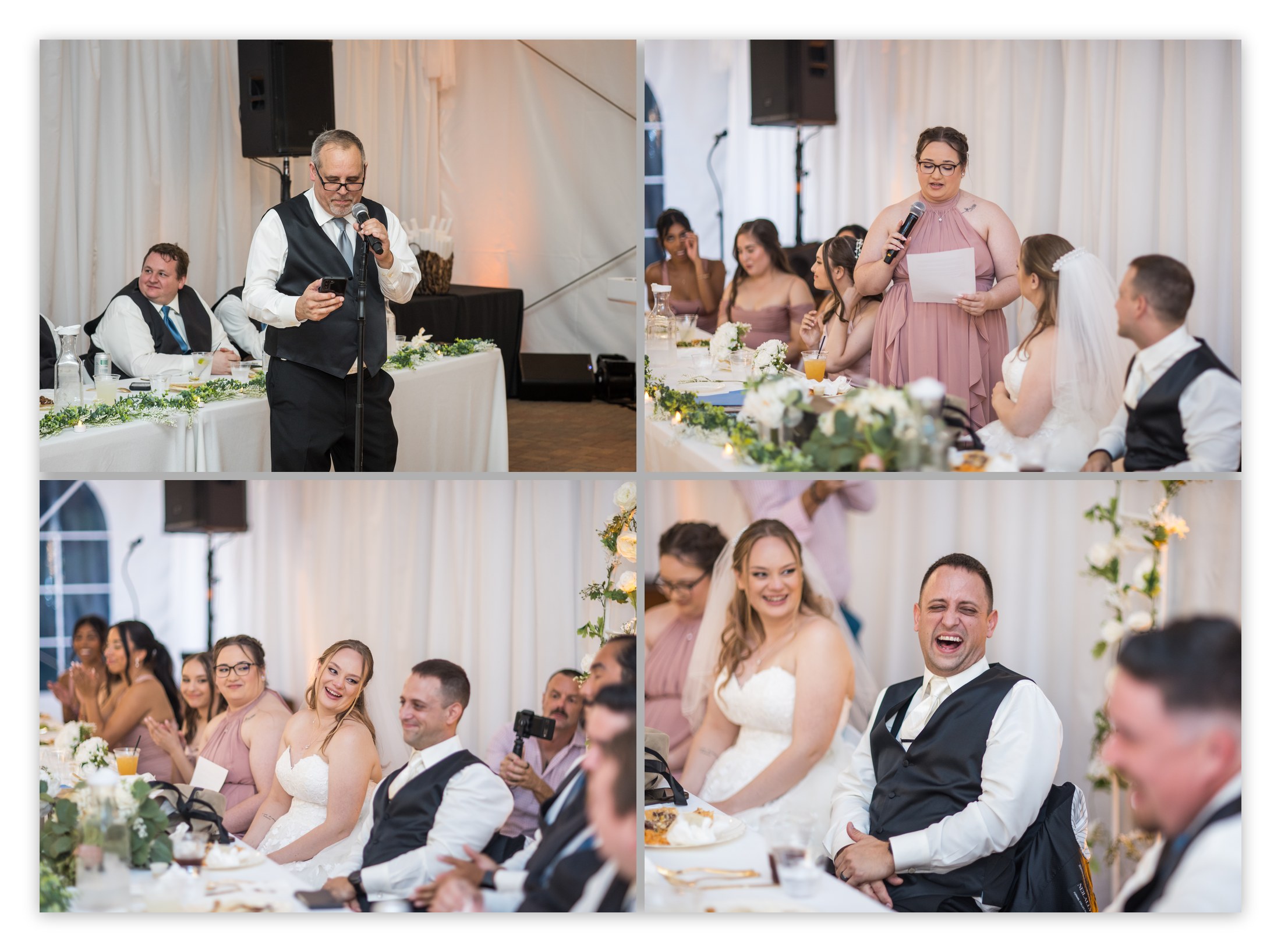 Heartfelt wedding toasts for Paige and TJ