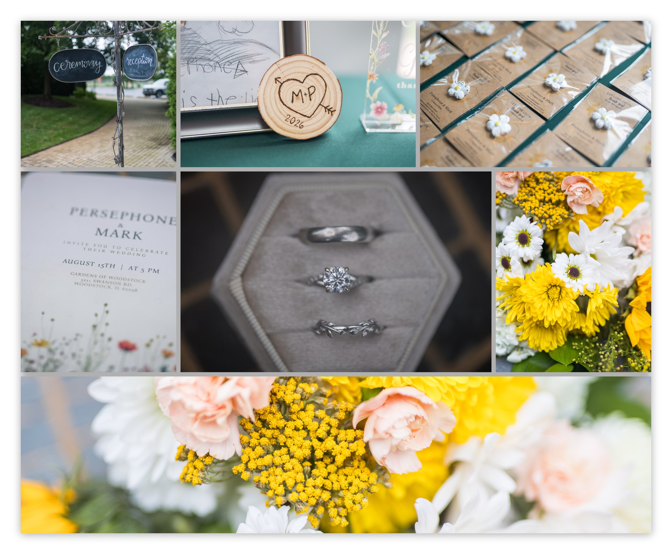 Persephone and Mark's wedding details