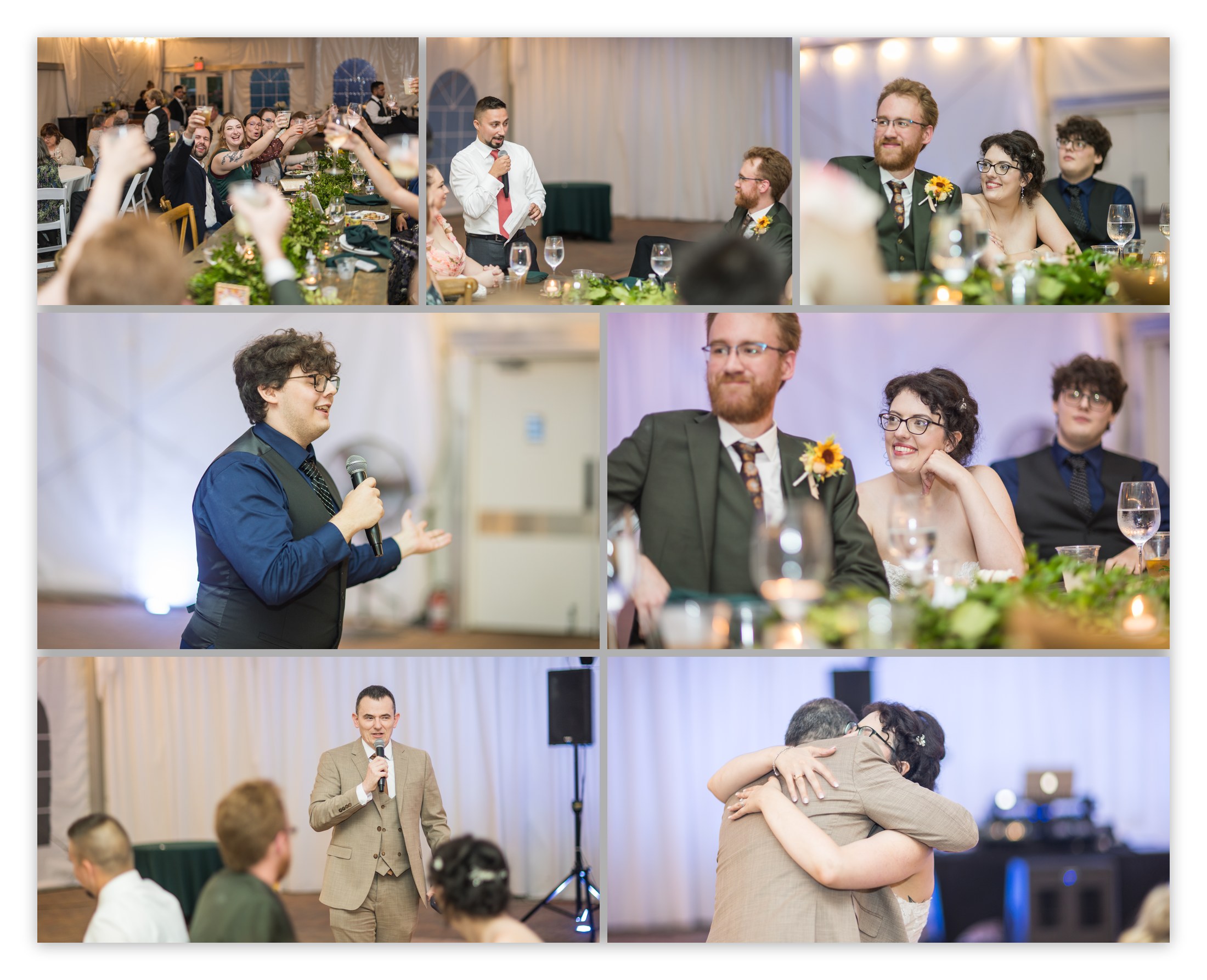 Wedding speeches and reactions from Persephone and Mark