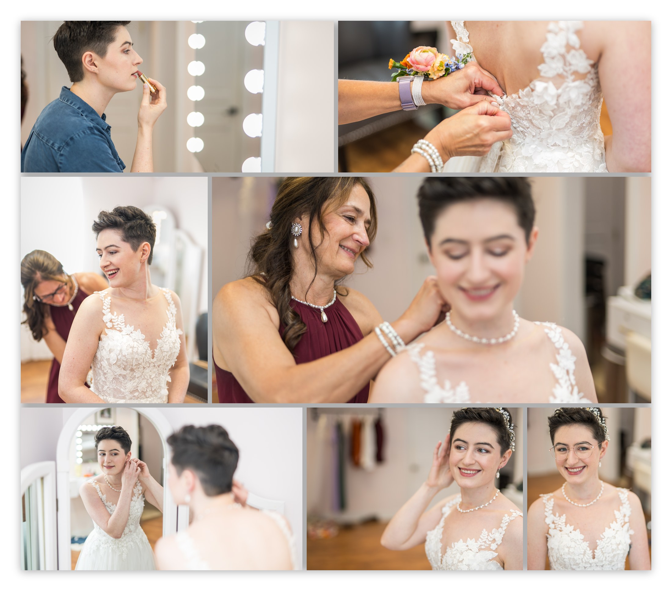 Rose getting ready for the wedding