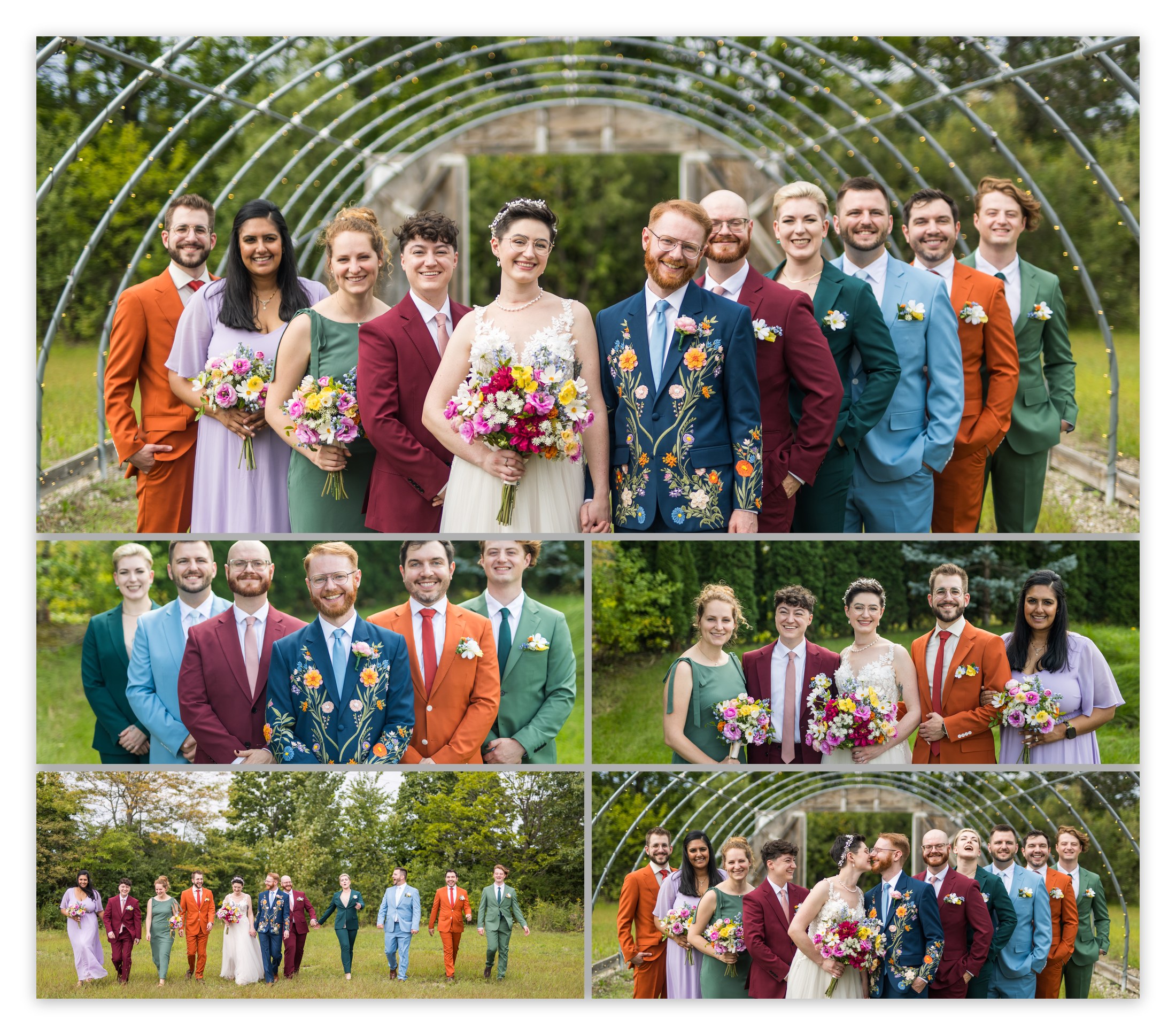 Rose and Ben with their wedding party
