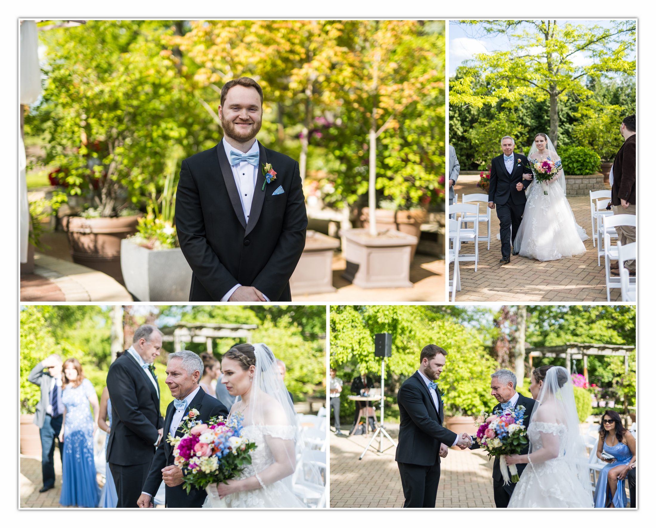 Victoria and Sherman before their garden ceremony